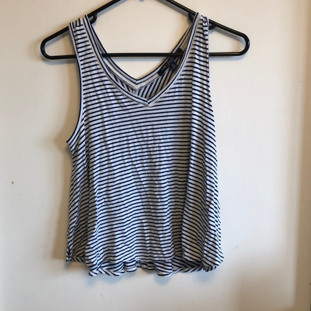 Striped v-neck tank top